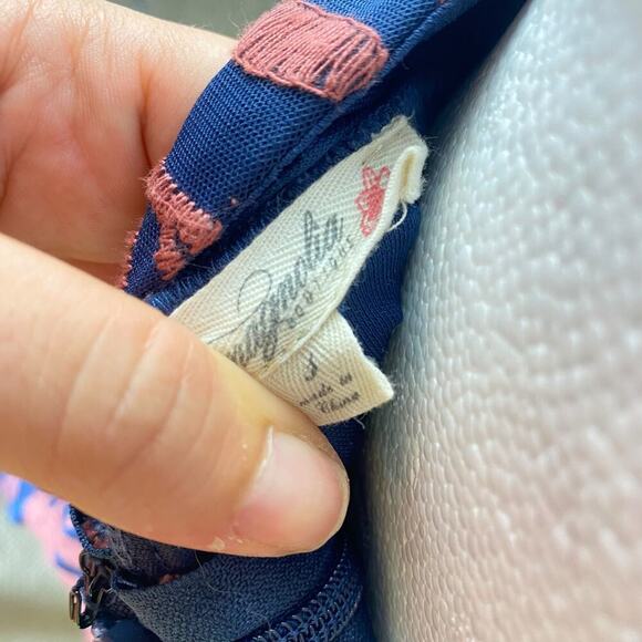 Magnolia Maxi Dress S Lace Embroidered Empire Waist Spaghetti Strap V Neck Navy - Picture 7 of 13